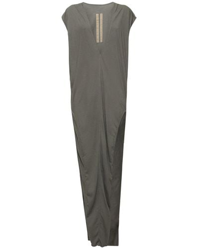 Rick Owens Arrowhead Cotton Jersey Long Dress - Gray