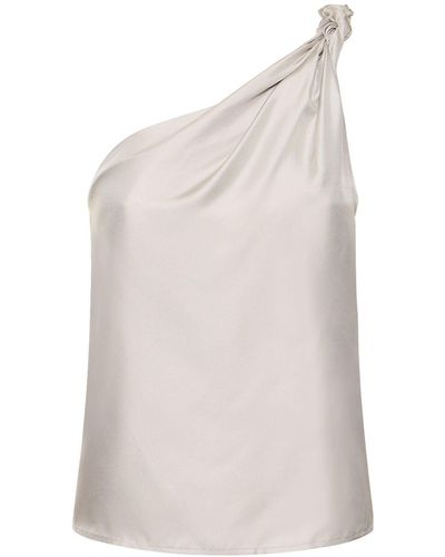 Loulou Studio Adiran Asymmetric Silk Top - White