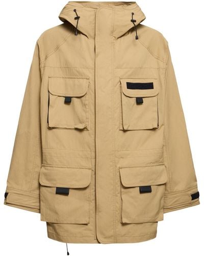 Junya Watanabe Cotton & Nylon Hooded Jacket - Natural