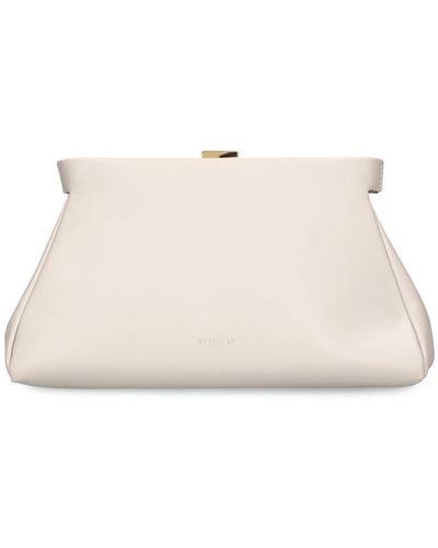 DeMellier London Cannes Chunky Chain Leather Clutch - Natural
