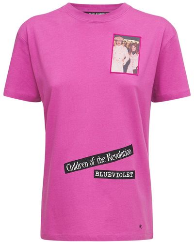 Raf Simons Camiseta De Jersey De Algodón Con Parches - Multicolor