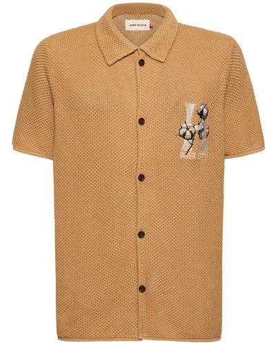 Honor The Gift Short Sleeve Knit Cotton Shirt - Brown