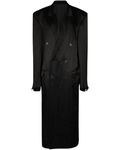 Balenciaga New Steroid Viscose Blend Coat - Black