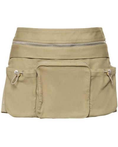 Dion Lee Cotton Blend Mini Skirt W/Belt Bag - Natural