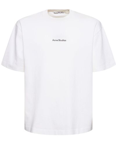 Acne Studios T-shirt Aus Baumwolle Mit Logo "exford" - Weiß