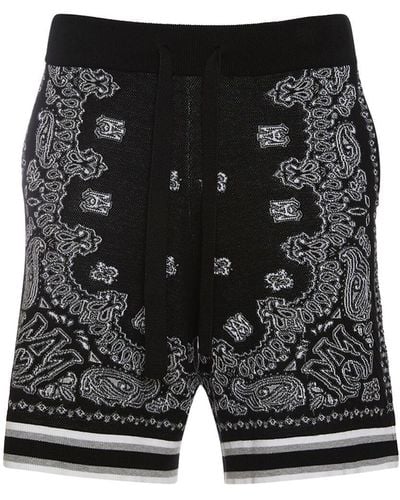 Amiri Cotton Bandana Shorts - Black