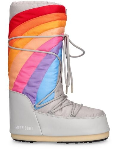Moon Boot Schneestiefel Icon Rainbow - Weiß