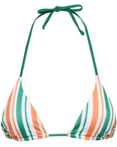 Casablancabrand Striped Tech Jersey Triangle Bikini Top - Green