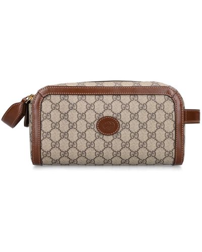 Gucci Trousse de toilette imprimé gg - Marron