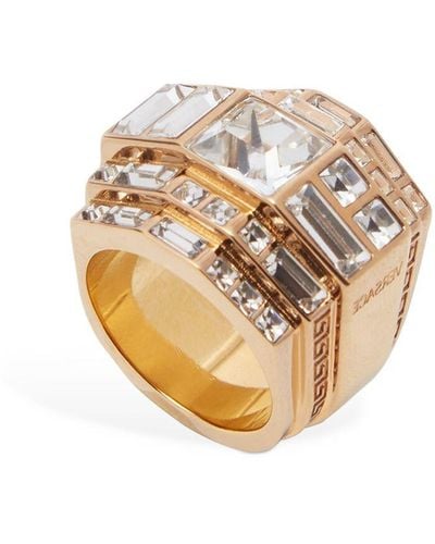 Versace Dicker Ring Mit Kristallen - Mettallic