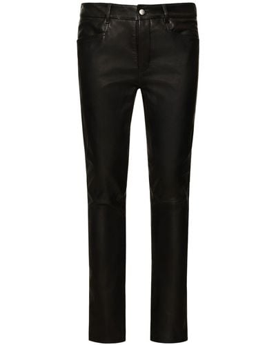 Rick Owens Tyrone Leather Trousers - Black