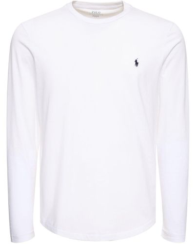 Polo Ralph Lauren Langarm-shirt Mit Rundhalsausschnitt - Weiß