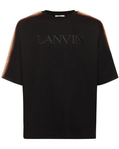 Lanvin Curb オーバーサイズコットンジャージーtシャツ - ブラック