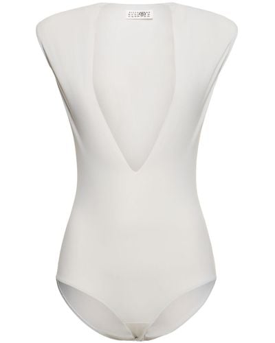 MM6 by Maison Martin Margiela Jersey Bodysuit - White