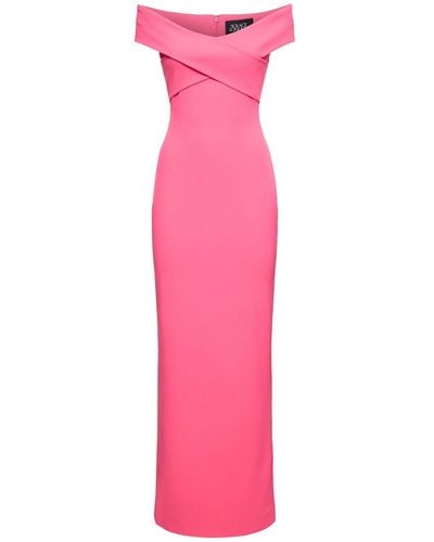 Solace London Inex Crepe Knit Midi Dress - Pink