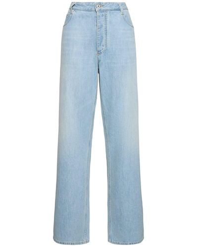 Bottega Veneta Leicht Gebleichte Denim-jeans Mit Weitem Bein - Blau