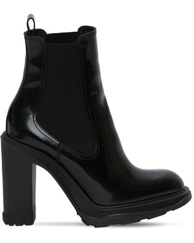 Alexander McQueen Leather Chelsea Block-heel Booties - Black