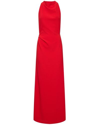 Proenza Schouler Vestido largo de crepé con espalda abierta - Rojo