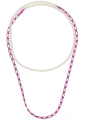 Eera Chain & Pearl Double Reine Necklace - Multicolor