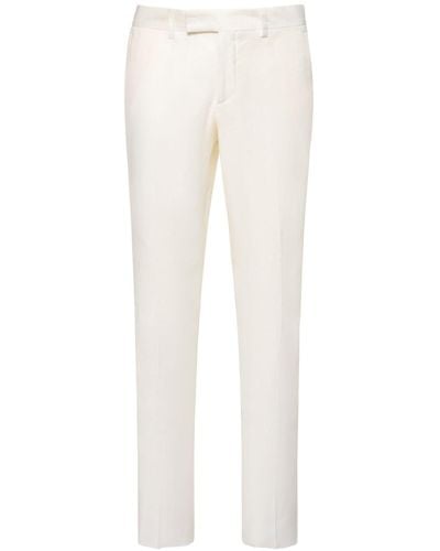 Lardini Pantalon droit en lin mélangé - Blanc