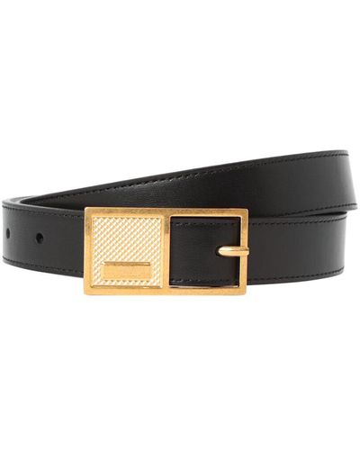 Balmain 25Mm Signature Leather Belt - White