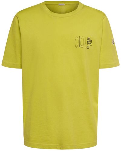 Moncler Printed Cotton T-shirt - Yellow