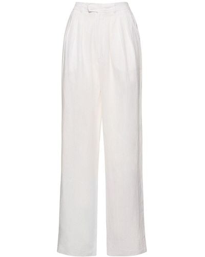 Posse Pantaloni louis in lino - Bianco