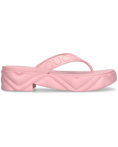 Gucci 15mm Tarifa Rubber Sandals - Pink