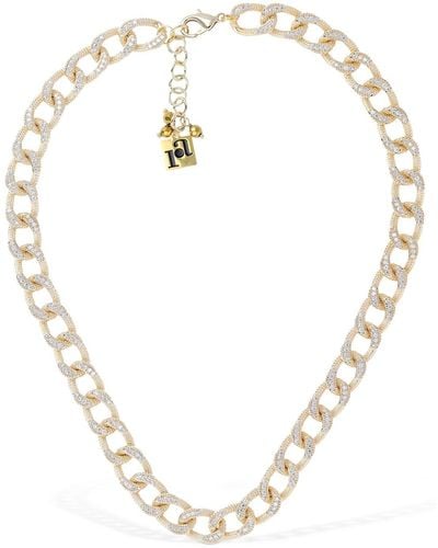 Rosantica Athena Crystal Chain Necklace - Metallic