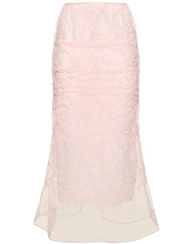 Cecilie Bahnsen Universe Denali Embroidered Maxi Skirt - Pink