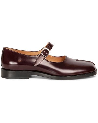 Maison Margiela 20mm Hohe Mary Jane-loafers Aus Leder "tabi" - Braun