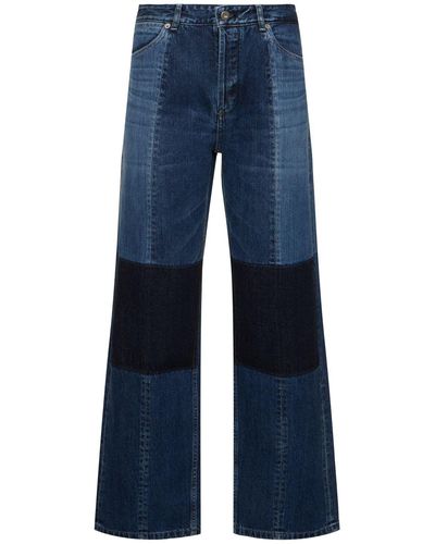 Jil Sander Jeans de denim con patchwork - Azul