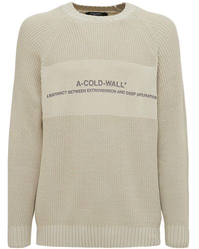 A_COLD_WALL* Suéter De Punto De Algodón Con Logo - Multicolor