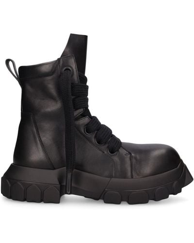 Rick Owens Jumbolaced Bozo Tractor Leather Boots - Black