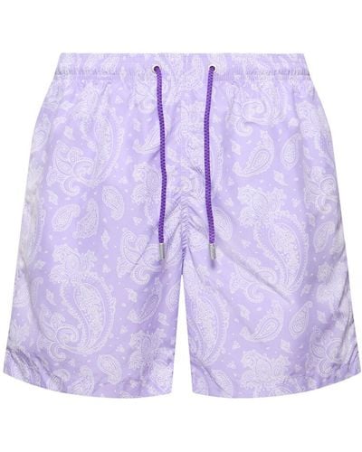 Mc2 Saint Barth Paisley Print Ultralight Swim Shorts - Purple