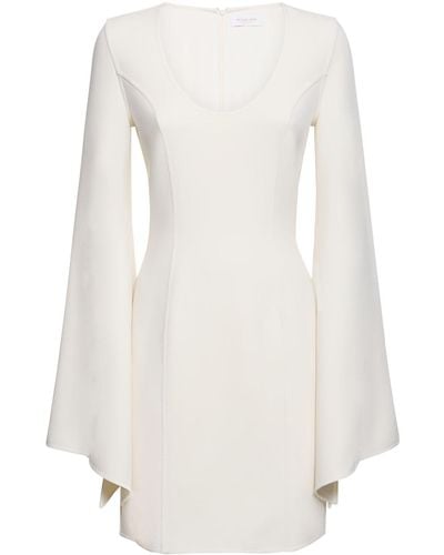 Michael Kors Bell-sleeve Wool Mini Dress - White
