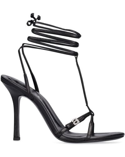 Alexander Wang 105Mm Lucienne Leather Thong Sandals - Black