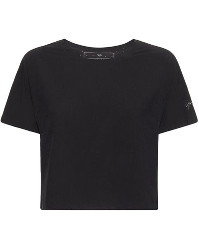 Y-3 Running クロップドtシャツ - ブラック