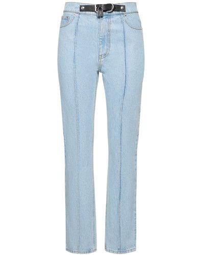 JW Anderson Jeans de denim de algodón con cinturón - Azul