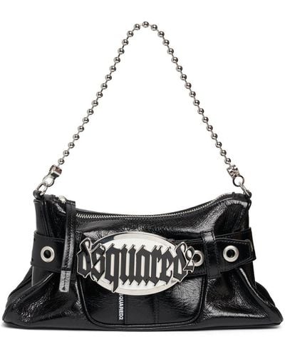 DSquared² Gothic Logo Belted Leather Bag - White