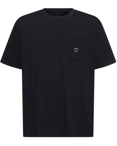 Needles T-shirt in jersey di poly con logo - Nero