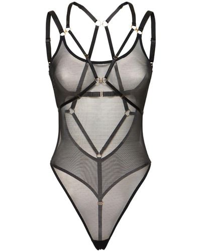 Bordelle Body de malla - Gris