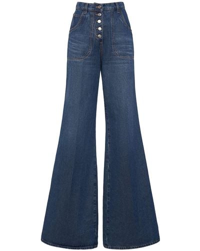 Etro Embroidered Flared Jeans - Blue