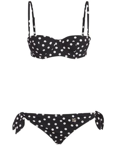 Dolce & Gabbana Polka Dots Bikini Set - Black