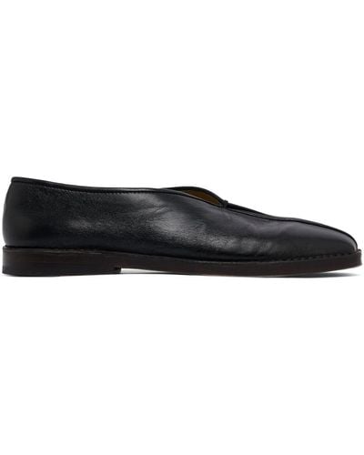 Lemaire Leather Flat Slippers - Black