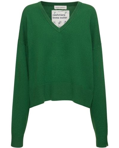 Extreme Cashmere Pullover Aus Kaschmirmix Mit V-ausschnitt "clash" - Grün