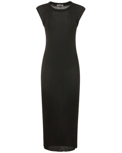 Jil Sander Sleeveless Jersey Midi Dress - Black