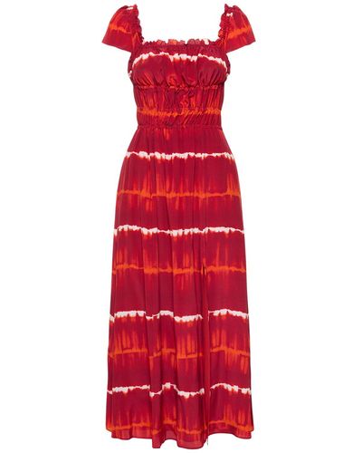 Altuzarra Lily Printed Silk Crepe Midi Dress - Red