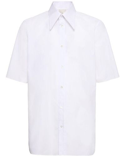 Maison Margiela Camisa de popelina de algodón con manga corta - Blanco