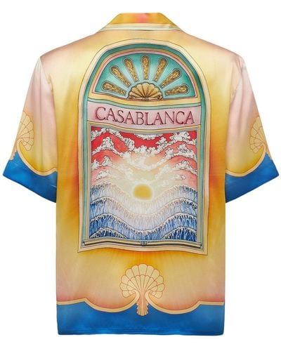 Casablancabrand Nouveaux Reves Silk Bowling Shirt - Multicolor